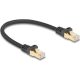 Delock RJ45 CAT6A S/FTP -> RJ45 CAT6A S/FTP M/M adatkábel 0.25m fekete fonott borítással