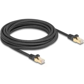   Delock RJ45 CAT6A S/FTP -> RJ45 CAT6A S/FTP M/M adatkábel 5m fekete fonott borítással