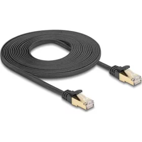   Delock RJ45 CAT6A S/FTP -> RJ45 CAT6A S/FTP M/M adatkábel 5m fekete fonott borítással