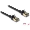 Delock RJ45 hálózati kábel Cat.8.1 F/FTP Slim Pro 0,25 m, fekete