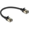 Delock RJ45 hálózati kábel Cat.8.1 F/FTP Slim Pro 0,25 m, fekete