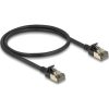 Delock RJ45 hálózati kábel Cat.8.1 F/FTP Slim Pro 0,5 m, fekete