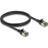 Delock RJ45 hálózati kábel Cat.8.1 F/FTP Slim Pro 1 m, fekete