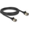 Delock RJ45 hálózati kábel Cat.8.1 F/FTP Slim Pro 2 m, fekete