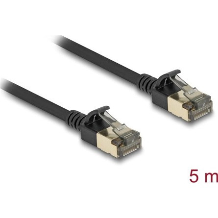 Delock RJ45 hálózati kábel Cat.8.1 F/FTP Slim Pro 5 m, fekete