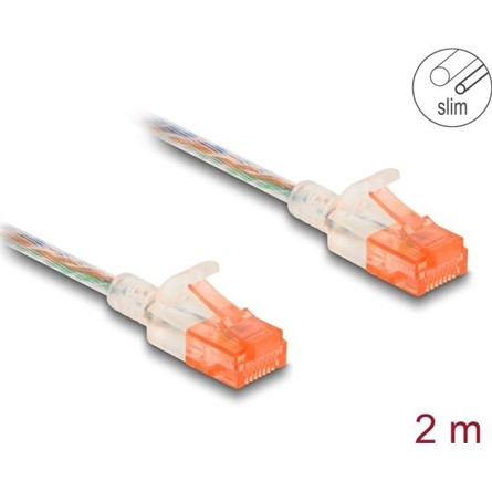 Delock RJ45 hálózati kábel Cat.6A U/UTP vékony 2 m áttetsző