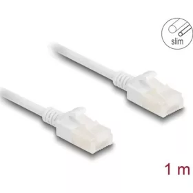   Delock RJ45 hálózati kábel Cat.6A apa   apa robosztus csatlakozóval ipari felhasználásra U/UTP Slim 1 m, fehér