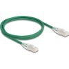 Delock RJ45 hálózati kábel Cable Cat.6A apa   apa hajlított csatlakozóval U/FTP Slim 1 m, zöld