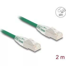   Delock RJ45 hálózati kábel Cable Cat.6A apa   apa hajlított csatlakozóval U/FTP Slim 2 m, zöld