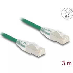   Delock RJ45 hálózati kábel Cable Cat.6A apa   apa hajlított csatlakozóval U/FTP Slim 3 m, zöld