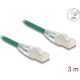 Delock RJ45 hálózati kábel Cable Cat.6A apa   apa hajlított csatlakozóval U/FTP Slim 3 m, zöld