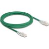 Delock RJ45 hálózati kábel Cable Cat.6A apa   apa hajlított csatlakozóval U/FTP Slim 3 m, zöld