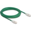 Delock RJ45 hálózati kábel Cable Cat.6A apa   apa hajlított csatlakozóval U/FTP Slim 5 m, zöld