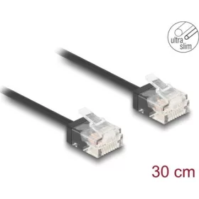   Delock RJ45 hálózati kábel Cat.6 UTP ultra vékony 0,3 m, fekete