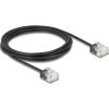 Delock RJ45 hálózati kábel Cat.6 UTP ultra vékony 3 m, fekete