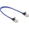 Delock RJ45 lapos hálózati kábel fonott borítással Cat.6A U/FTP 0,3 m, kék