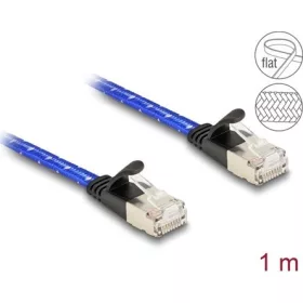   Delock RJ45 lapos hálózati kábel fonott borítással Cat.6A U/FTP 1 m, kék