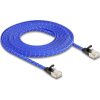 Delock RJ45 lapos hálózati kábel fonott borítással Cat.6A U/FTP 5 m, kék