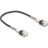 Delock RJ45 hálózati kábel dupla hajlítás védelemmel Cat.6A UTP Slim 0,3 m, fekete