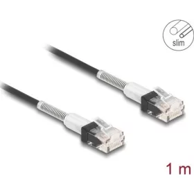   Delock RJ45 hálózati kábel dupla hajlítás védelemmel Cat.6A UTP Slim 1 m, fekete