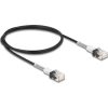 Delock RJ45 hálózati kábel dupla hajlítás védelemmel Cat.6A UTP Slim 1 m, fekete