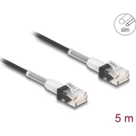   Delock RJ45 hálózati kábel dupla hajlítás védelemmel Cat.6A UTP Slim 5 m, fekete