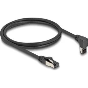   Delock RJ45 hálózati kábel Cat.8.1 S/FTP 90  fokban felfelé hajló / egyenes 1 m fekete