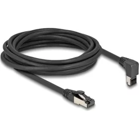   Delock RJ45 hálózati kábel Cat.8.1 S/FTP 90  fokban felfelé hajló / egyenes 5 m fekete