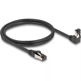   Delock RJ45 hálózati kábel Cat.8.1 S/FTP 90  fokban lefelé hajló / egyenes 1 m fekete