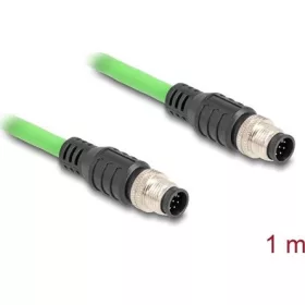 Delock Kábel M12 A kódolt 8 tűs apa - apa PUR (TPU) 1 m