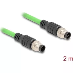 Delock Kábel M12 A kódolt 8 tűs apa - apa PUR (TPU) 2 m