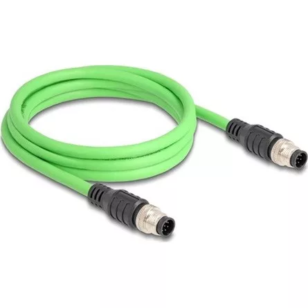 Delock Kábel M12 A kódolt 8 tűs apa - apa PUR (TPU) 2 m