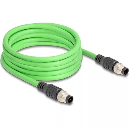 Delock Kábel M12 A kódolt 8 tűs apa - apa PUR (TPU) 5 m