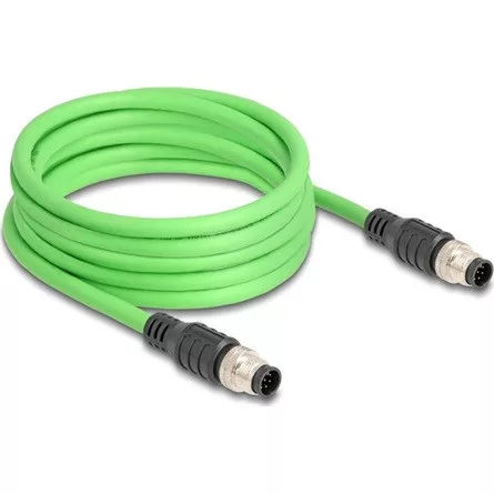 Delock Kábel M12 A kódolt 8 tűs apa - apa PUR (TPU) 5 m