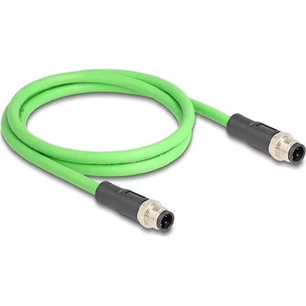 Delock Kábel M12 D kódolt 4 tűs apa - apa PUR (TPU) 1 m