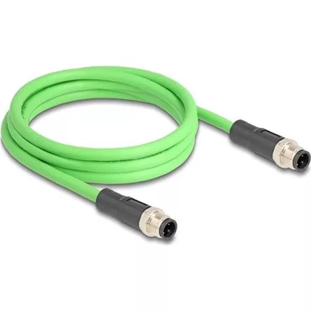 Delock Kábel M12 D kódolt 4 tűs apa - apa PUR (TPU) 2 m
