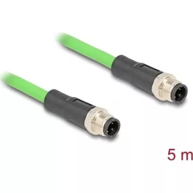 Delock Kábel M12 D kódolt 4 tűs apa - apa PUR (TPU) 5 m