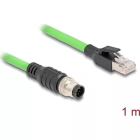   Delock Kábel M12 A kódolt 8 tűs apa - RJ45 apa PUR (TPU) 1 m