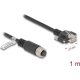 Delock M12 kábel A-kódú 8 tűs anya - RJ45 apa csavarokkal Cat.5e FTP 1 m hosszú fekete