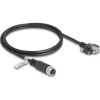 Delock M12 kábel A-kódú 8 tűs anya - RJ45 apa csavarokkal Cat.5e FTP 1 m hosszú fekete