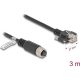 Delock M12 kábel A-kódú 8 tűs anya - RJ45 apa csavarokkal Cat.5e FTP 3 m hosszú fekete