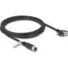 Delock M12 kábel A-kódú 8 tűs anya - RJ45 apa csavarokkal Cat.5e FTP 3 m hosszú fekete