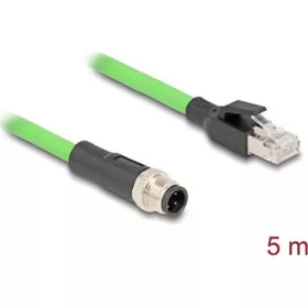   Delock Kábel M12 D kódolt 4 tűs apa - RJ45 apa PUR (TPU) 5 m