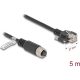 Delock M12 kábel A-kódú 8 tűs anya - RJ45 apa csavarokkal Cat.5e FTP 5 m hosszú fekete