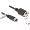 Delock M12 kábel A-kódú 8 tűs anya - RJ45 anya Cat.5e FTP installálásához 1 m, fekete