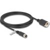 Delock M12 kábel A-kódú 8 tűs anya - RJ45 anya Cat.5e FTP installálásához 3 m, fekete