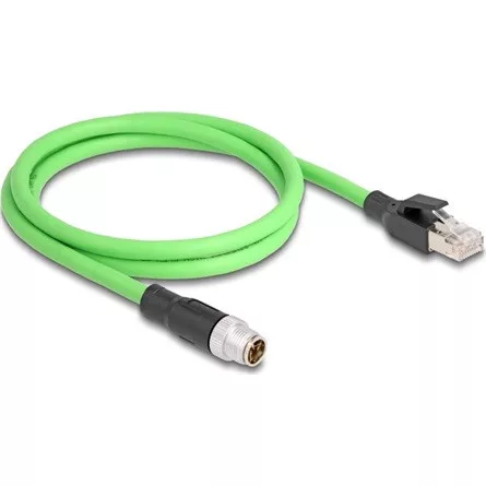 Delock Kábel M12 X kódolt 8 tűs apa - RJ45 apa PUR (TPU) 1 m