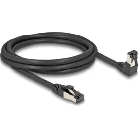   Delock RJ45 hálózati kábel Cat.8.1 S/FTP 90  fokban lefelé hajló / egyenes 2 m fekete