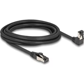   Delock RJ45 hálózati kábel Cat.8.1 S/FTP 90  fokban lefelé hajló / egyenes 3 m fekete