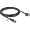 Delock M12 kábel D-kódú 4 tűs anya - RJ45 apa csavarokkal Cat.5e FTP 3 m hosszú fekete